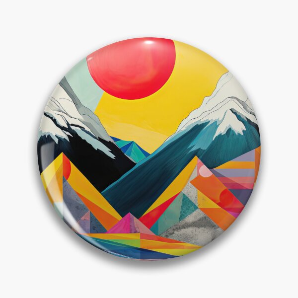 Item preview, Explore "Simplistic & Minimalistic Alps" with Bauhaus Flair and Vivid Colors designed and sold by ArtificialGenes.