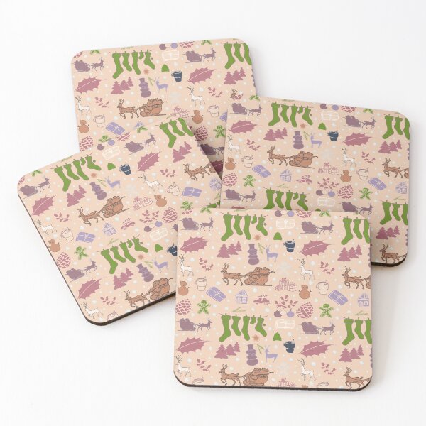 Item preview, Enchanted Christmas Wonderland Pattern on beige designed and sold by ara-designs.
