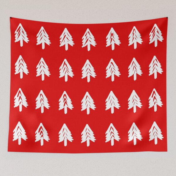 Item preview, Christmas Pine Trees Pattern on Red designed and sold by OneThreeSix.
