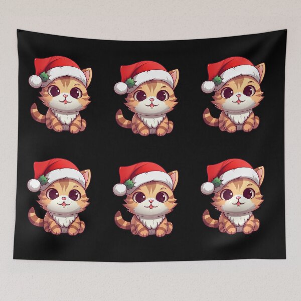 Item preview, Cute Cartoon Cat for Christmas designed and sold by AMONGIFTS.