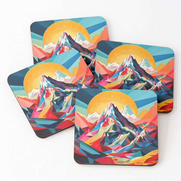 Item preview, Explore "Simplistic & Minimalistic Alps" with Bauhaus Flair and Vivid Colors designed and sold by ArtificialGenes.