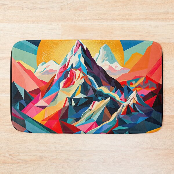 Item preview, Explore "Simplistic & Minimalistic Alps" with Bauhaus Flair and Vivid Colors designed and sold by ArtificialGenes.