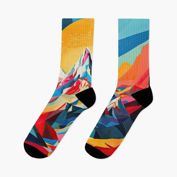 Item preview, Explore "Simplistic & Minimalistic Alps" with Bauhaus Flair and Vivid Colors designed and sold by ArtificialGenes.