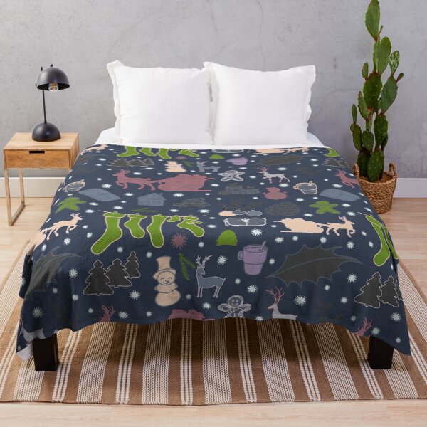 Item preview, Enchanted Christmas Wonderland Pattern on Dark Blue designed and sold by ara-designs.