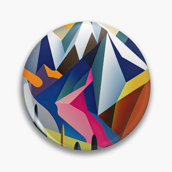 Item preview, Explore "Simplistic & Minimalistic Alps" with Bauhaus Flair and Vivid Colors designed and sold by ArtificialGenes.