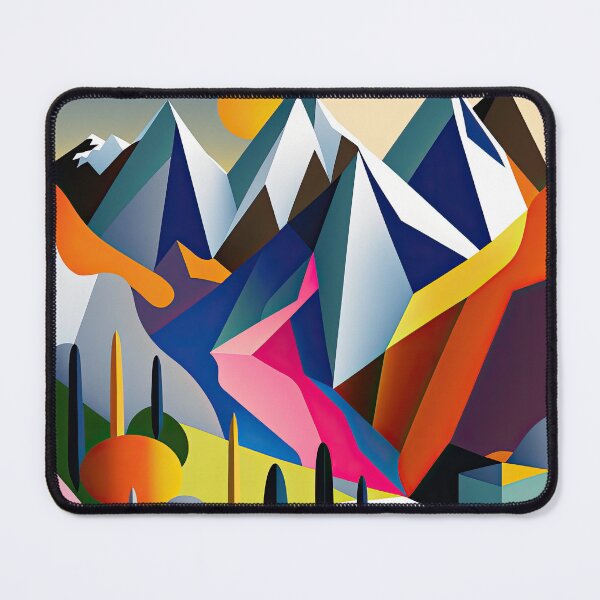 Item preview, Explore "Simplistic & Minimalistic Alps" with Bauhaus Flair and Vivid Colors designed and sold by ArtificialGenes.