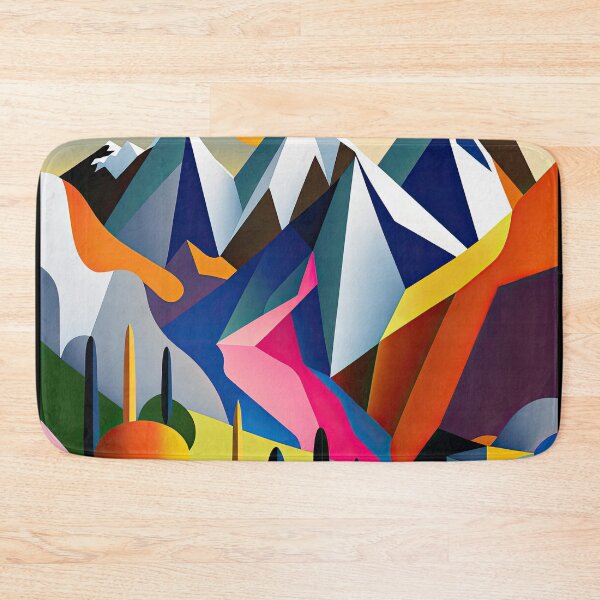 Item preview, Explore "Simplistic & Minimalistic Alps" with Bauhaus Flair and Vivid Colors designed and sold by ArtificialGenes.