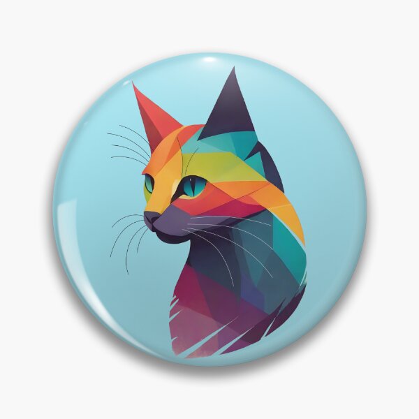 Item preview, Geometric Colorful Cat designed and sold by Humbugle.