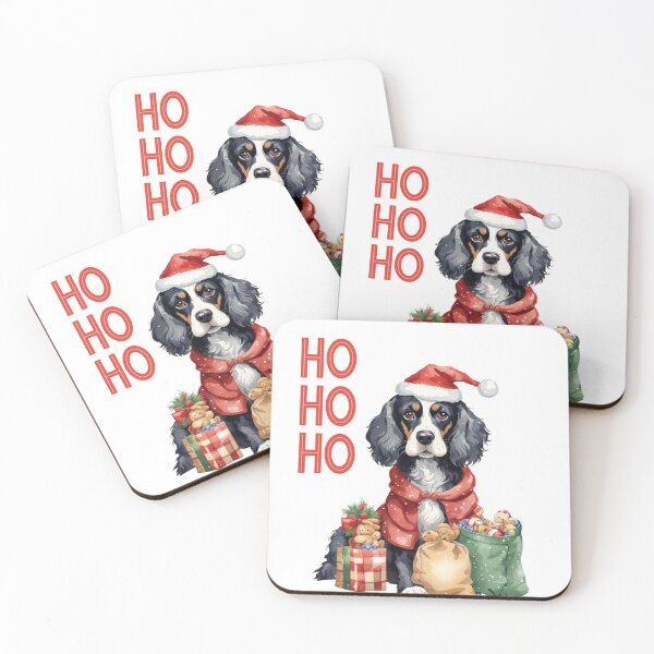 Item preview, ho ho ho cute cocker dog happy new year desing designed and sold by Wild Whiskers Studio.