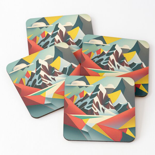 Item preview, Explore "Simplistic & Minimalistic Alps" with Bauhaus Flair and Vivid Colors designed and sold by ArtificialGenes.