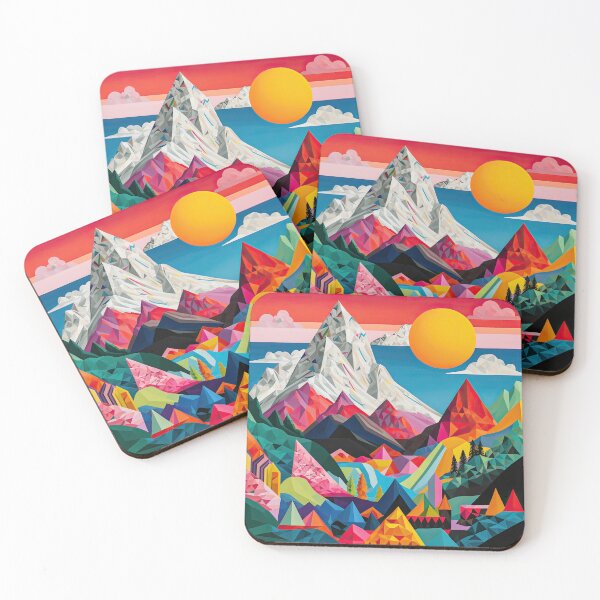 Item preview, Explore "Simplistic & Minimalistic Alps" with Bauhaus Flair and Vivid Colors designed and sold by ArtificialGenes.