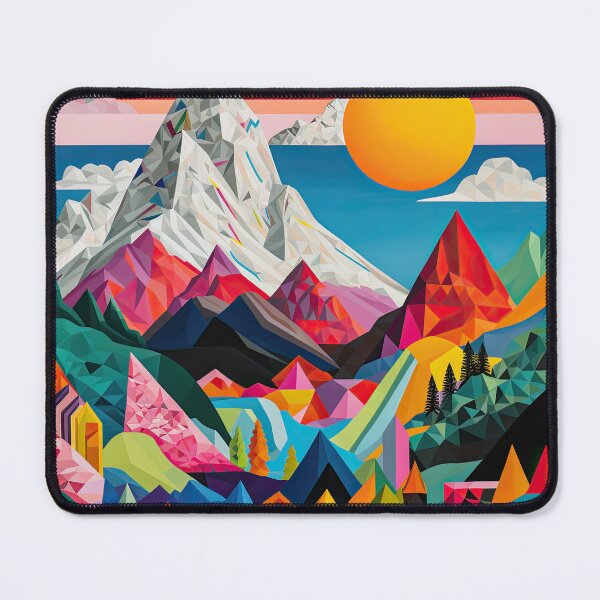 Item preview, Explore "Simplistic & Minimalistic Alps" with Bauhaus Flair and Vivid Colors designed and sold by ArtificialGenes.