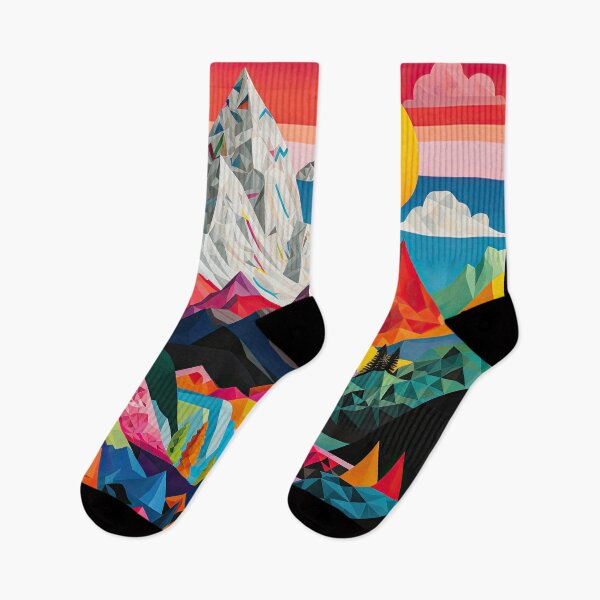 Item preview, Explore "Simplistic & Minimalistic Alps" with Bauhaus Flair and Vivid Colors designed and sold by ArtificialGenes.