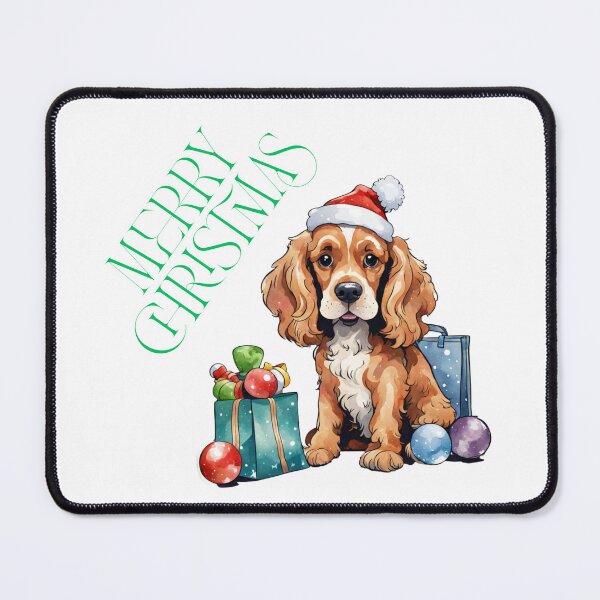 Item preview, merry christmas cute cocker desing designed and sold by Wild Whiskers Studio.