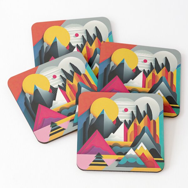 Item preview, Explore "Simplistic & Minimalistic Alps" with Bauhaus Flair and Vivid Colors designed and sold by ArtificialGenes.