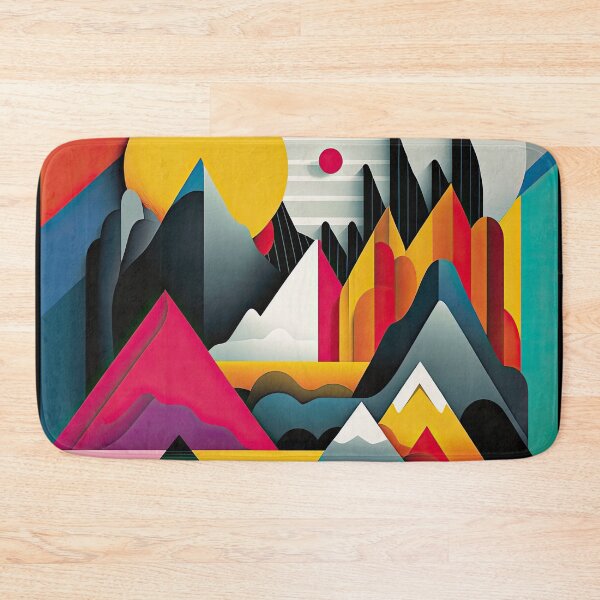 Item preview, Explore "Simplistic & Minimalistic Alps" with Bauhaus Flair and Vivid Colors designed and sold by ArtificialGenes.