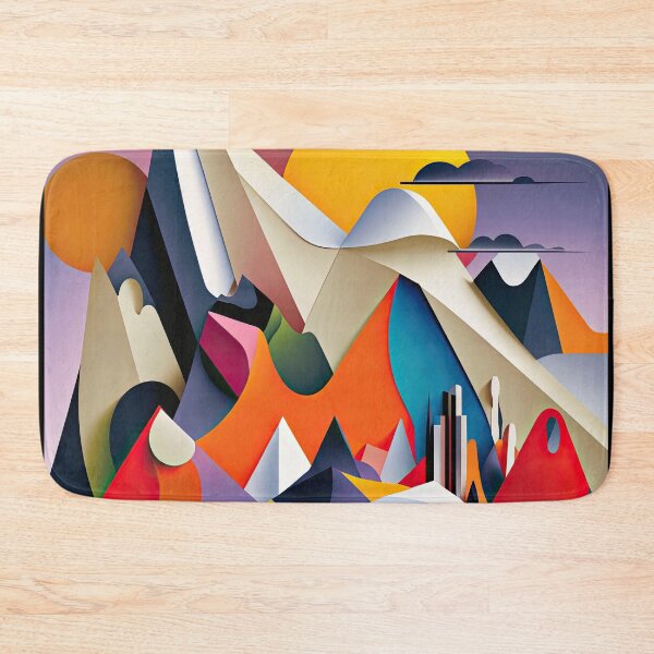 Item preview, Explore "Simplistic & Minimalistic Alps" with Bauhaus Flair and Vivid Colors designed and sold by ArtificialGenes.