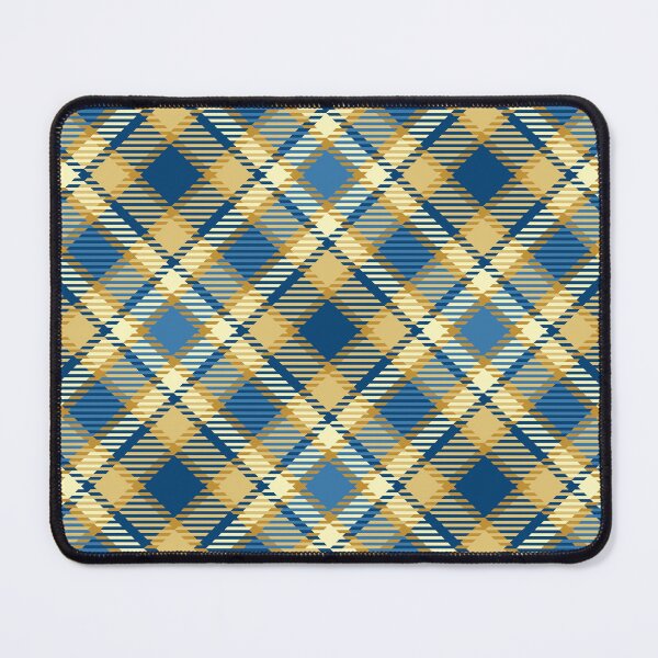 Item preview, Gold and blue checkered plaid pattern designed and sold by Osting.