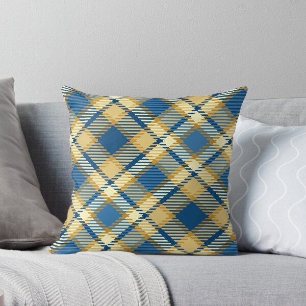 Item preview, Gold and blue checkered plaid pattern designed and sold by Osting.
