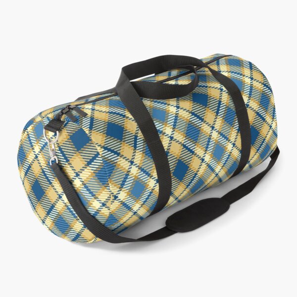 Item preview, Gold and blue checkered plaid pattern designed and sold by Osting.