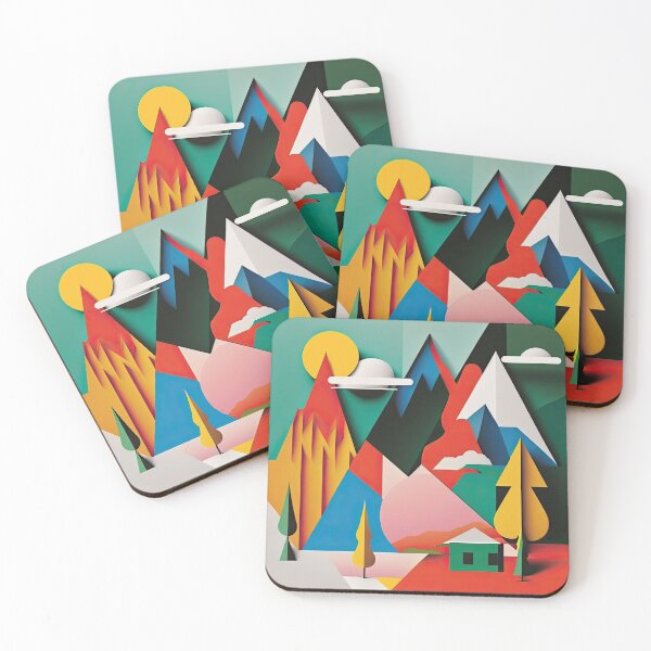 Item preview, Explore "Simplistic & Minimalistic Alps" with Bauhaus Flair and Vivid Colors designed and sold by ArtificialGenes.
