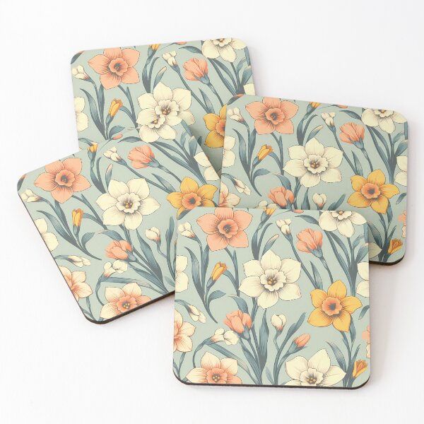 Item preview, Daffodil Floral Delight - Pastel Pattern - Retro Style designed and sold by PatternBouquet.