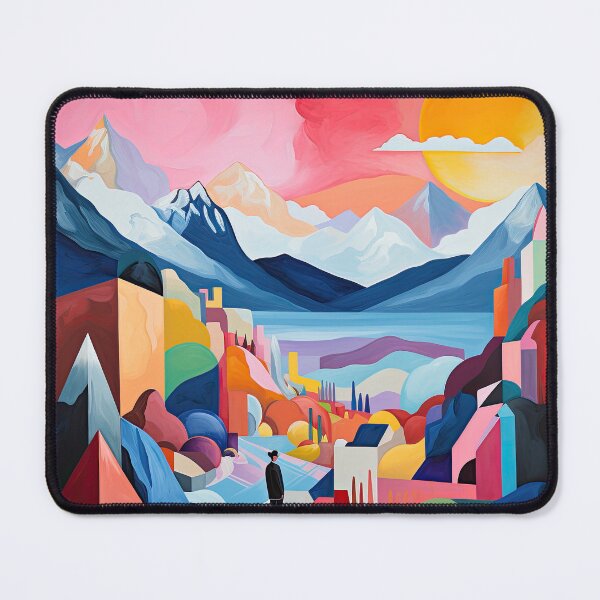 Item preview, Explore "Simplistic & Minimalistic Alps" with Bauhaus Flair and Vivid Colors designed and sold by ArtificialGenes.