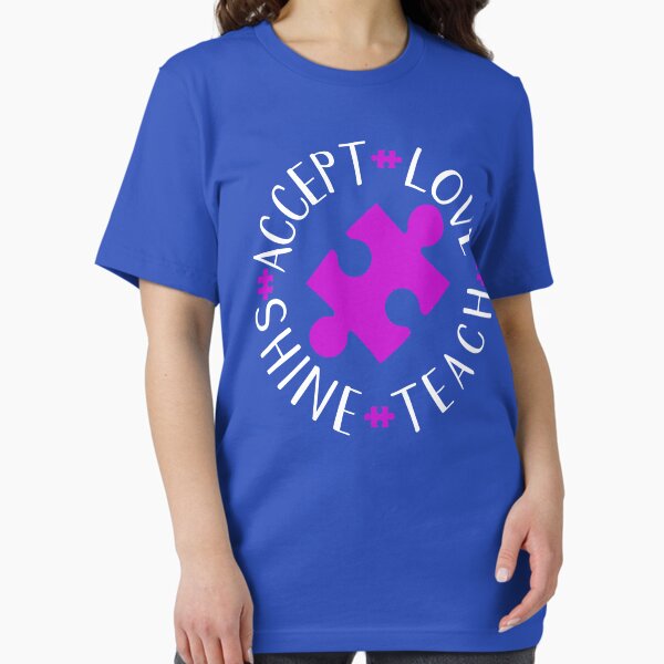 Item preview, Acepta el amor Teach Shine Shirt Autismo Conciencia Gear en púrpura designed and sold by DynamicDesign.