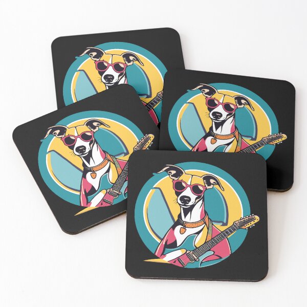 Item preview, Cool Whippet in Sunglasses Playing Electric Guitar designed and sold by Ameiva-Apparel.