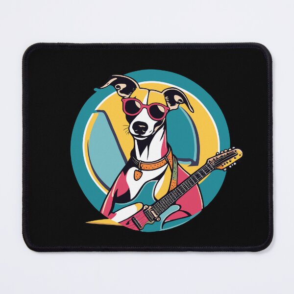 Item preview, Cool Whippet in Sunglasses Playing Electric Guitar designed and sold by Ameiva-Apparel.