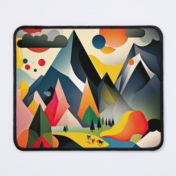 Item preview, Explore "Simplistic & Minimalistic Alps" with Bauhaus Flair and Vivid Colors designed and sold by ArtificialGenes.