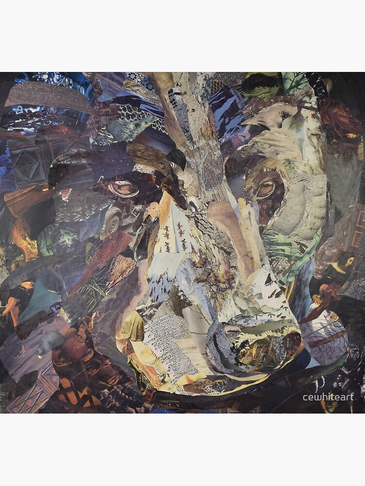 Black Bear Face Collage by C.E. White by cewhiteart