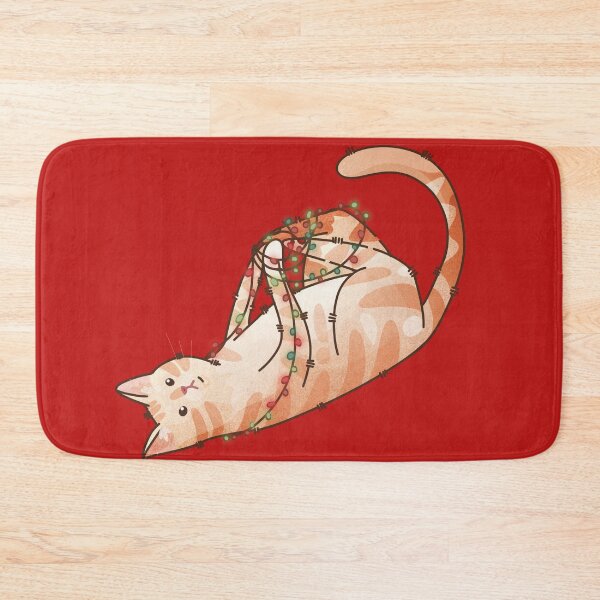 Item preview, Wrapped in Christmas Lights - Light Red Cat designed and sold by FelineEmporium.