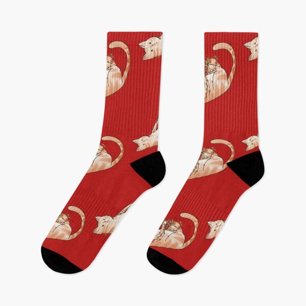 Item preview, Wrapped in Christmas Lights - Light Red Cat designed and sold by FelineEmporium.