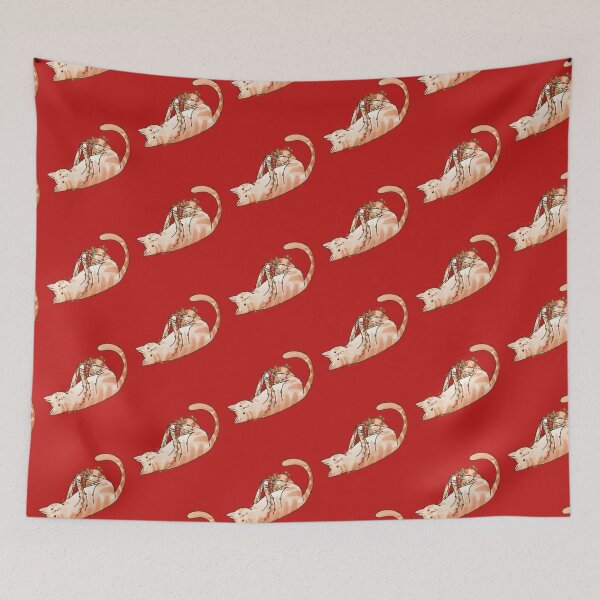 Item preview, Wrapped in Christmas Lights - Light Red Cat designed and sold by FelineEmporium.