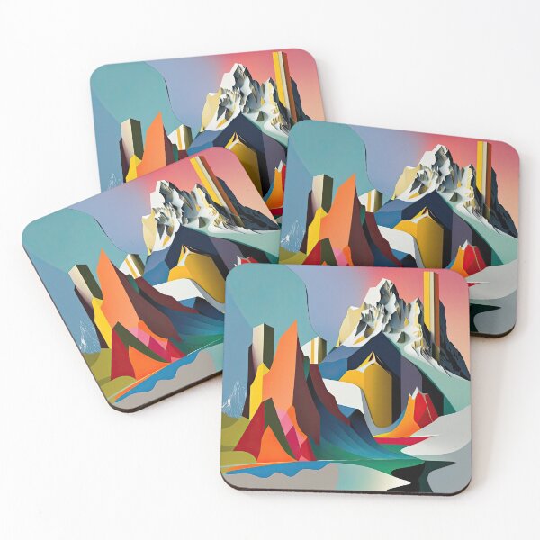 Item preview, Explore "Simplistic & Minimalistic Alps" with Bauhaus Flair and Vivid Colors designed and sold by ArtificialGenes.