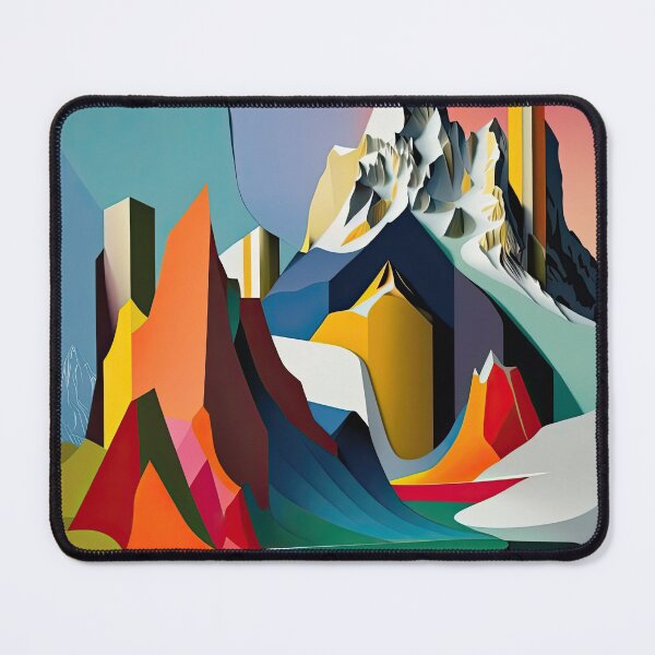 Item preview, Explore "Simplistic & Minimalistic Alps" with Bauhaus Flair and Vivid Colors designed and sold by ArtificialGenes.
