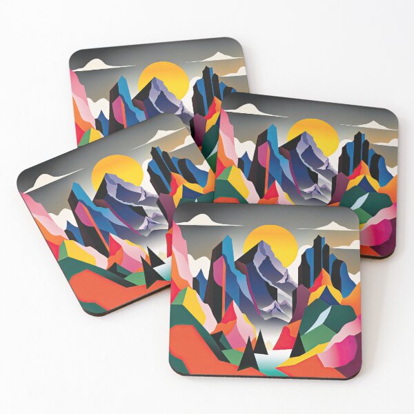Item preview, Explore "Simplistic & Minimalistic Alps" with Bauhaus Flair and Vivid Colors designed and sold by ArtificialGenes.