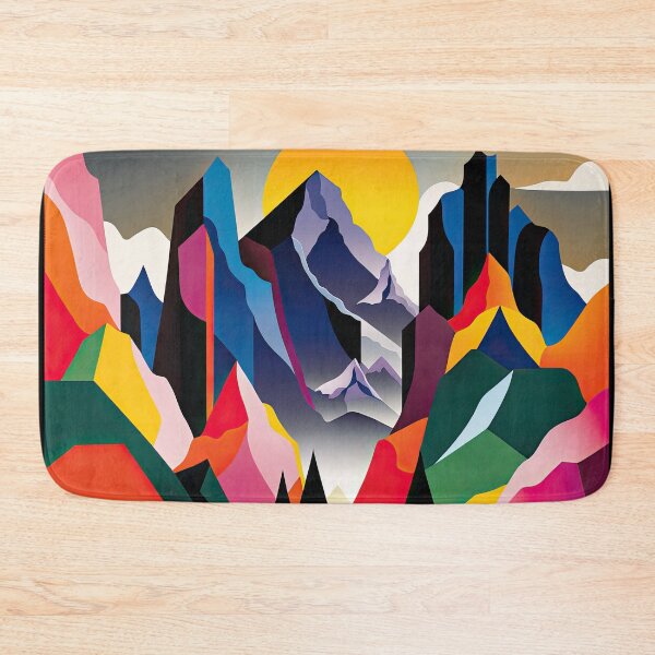 Item preview, Explore "Simplistic & Minimalistic Alps" with Bauhaus Flair and Vivid Colors designed and sold by ArtificialGenes.