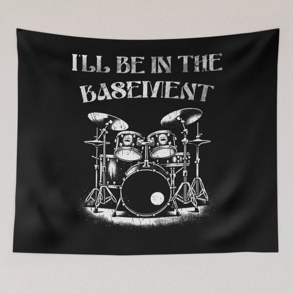 Item preview, Ill be in the basement - Retro Drum Art - Percussion Player designed and sold by SRZT.
