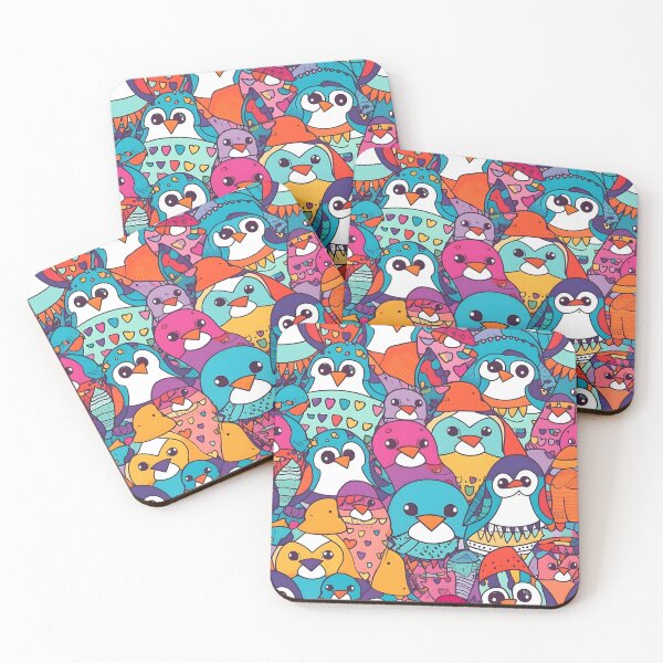 Item preview, Bright Blue Penguin Parade designed and sold by aurahealing.