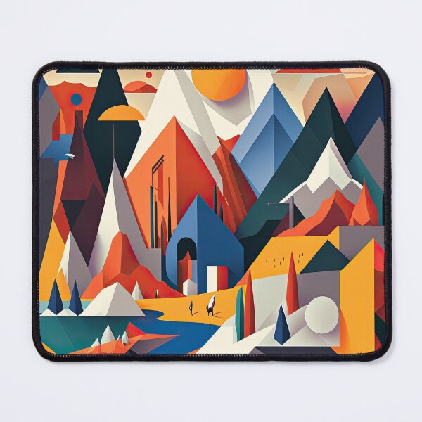 Item preview, Explore "Simplistic & Minimalistic Alps" with Bauhaus Flair and Vivid Colors designed and sold by ArtificialGenes.