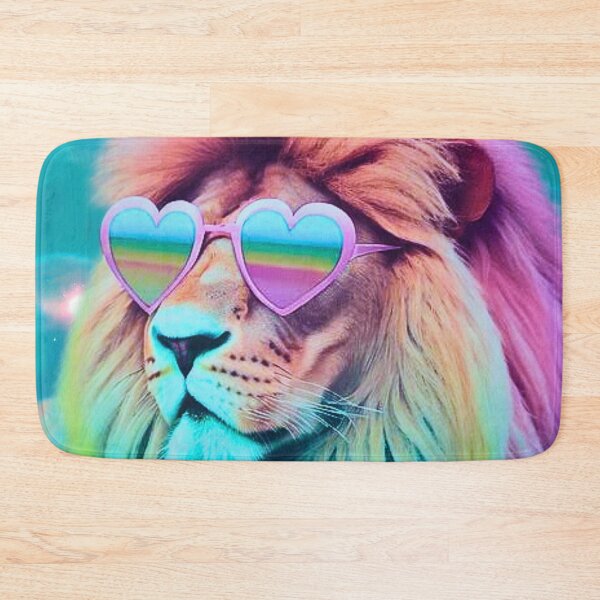Item preview, Rainbow pastel lion by the pool  designed and sold by RachelRebel.