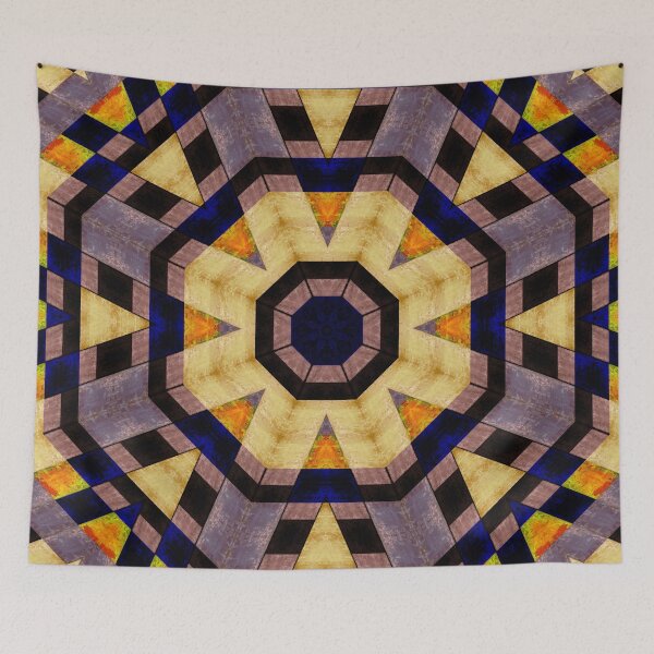 Item preview, Textured purple ivory black blue floral pattern mandala designed and sold by ArtistSunny.