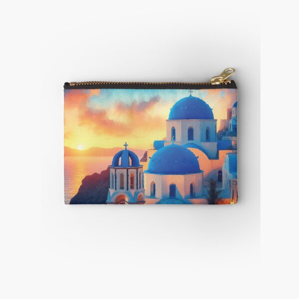 Item preview, Blue Domes of Oia at Sunset designed and sold by badguyduh.