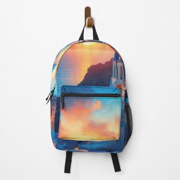 Item preview, Blue Domes of Oia at Sunset designed and sold by badguyduh.