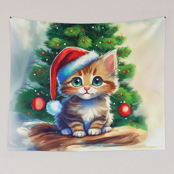 Artikelvorschau, Weihnachtskätzchen entworfen und verkauft von ArtFactoryAI.