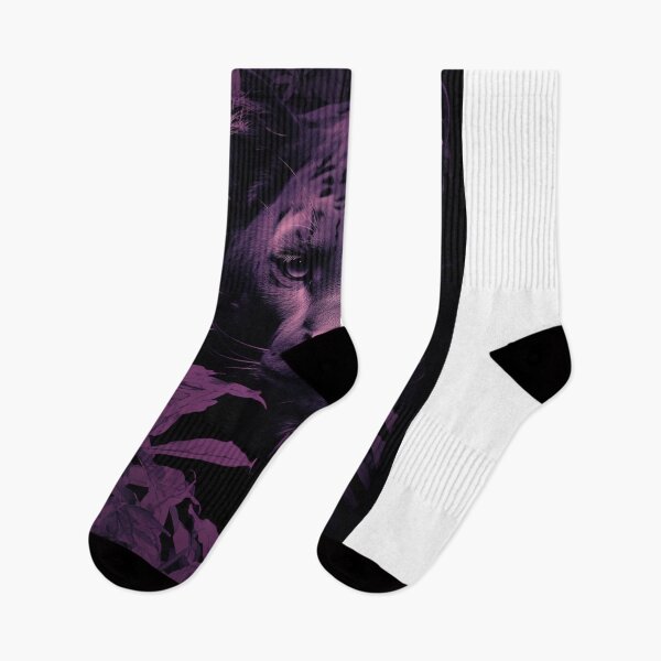 Item preview, mountain lion in a Leaf Jacquard purple designed and sold by Kirollos9.