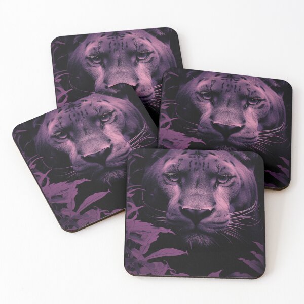 Item preview, mountain lion in a Leaf Jacquard purple designed and sold by Kirollos9.