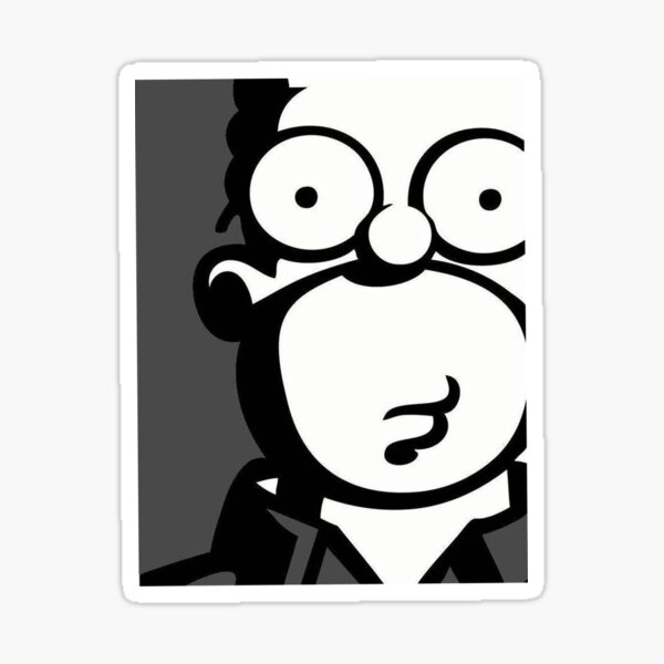 Vista previa del artículo con la obra «homero negro y gris», diseñado y vendido por Ratatatts.